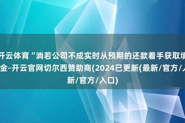 开云体育“淌若公司不成实时从预期的还款着手获取填塞资金-开云官网切尔西赞助商(2024已更新(最新/官方/入口)