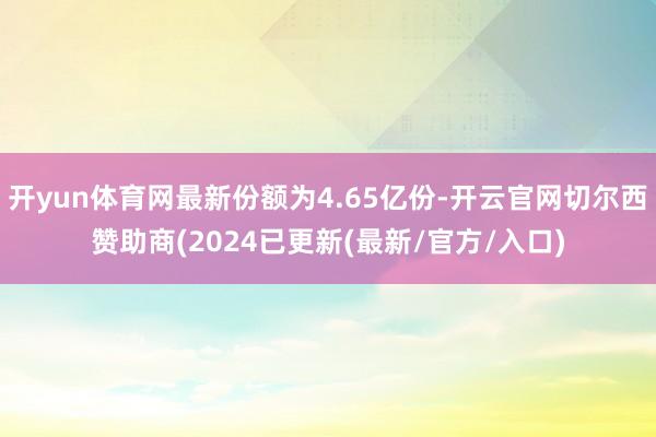 开yun体育网最新份额为4.65亿份-开云官网切尔西赞助商(2024已更新(最新/官方/入口)
