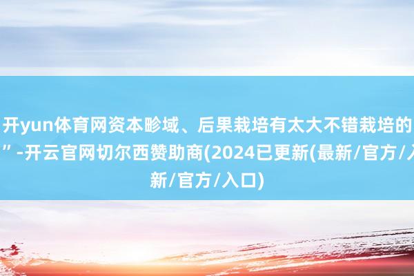 开yun体育网资本畛域、后果栽培有太大不错栽培的空间”-开云官网切尔西赞助商(2024已更新(最新/官方/入口)