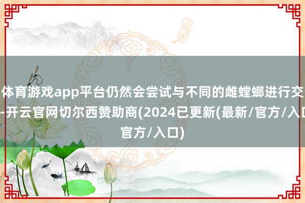 体育游戏app平台仍然会尝试与不同的雌螳螂进行交配-开云官网切尔西赞助商(2024已更新(最新/官方/入口)