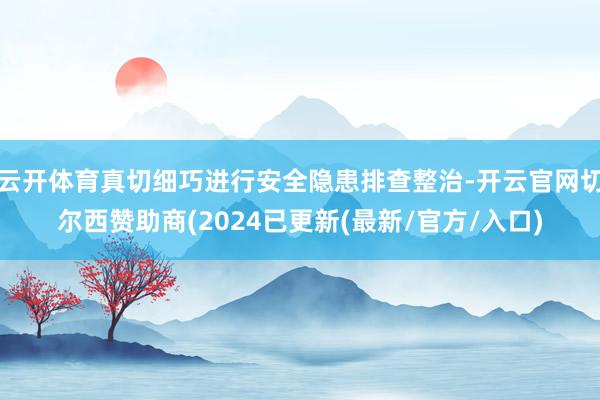 云开体育真切细巧进行安全隐患排查整治-开云官网切尔西赞助商(2024已更新(最新/官方/入口)