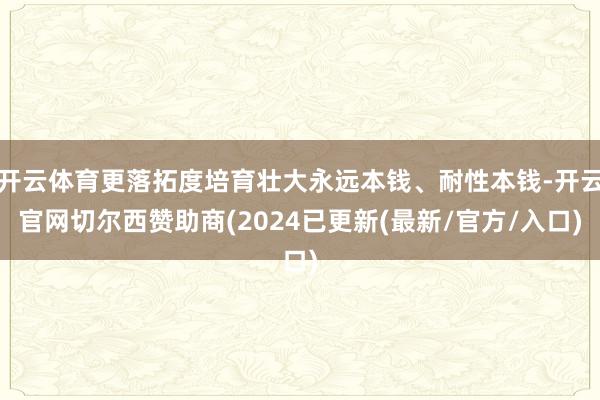开云体育更落拓度培育壮大永远本钱、耐性本钱-开云官网切尔西赞助商(2024已更新(最新/官方/入口)
