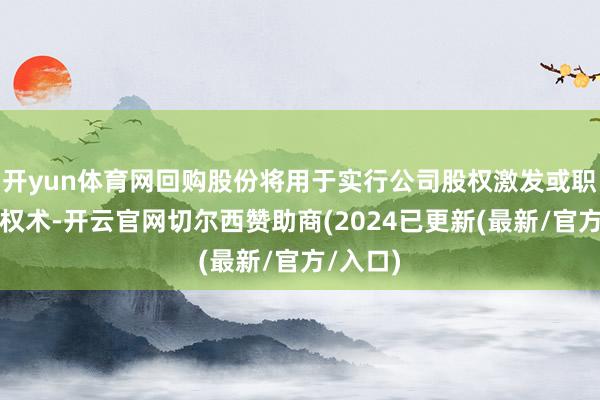 开yun体育网回购股份将用于实行公司股权激发或职工抓股权术-开云官网切尔西赞助商(2024已更新(最新/官方/入口)